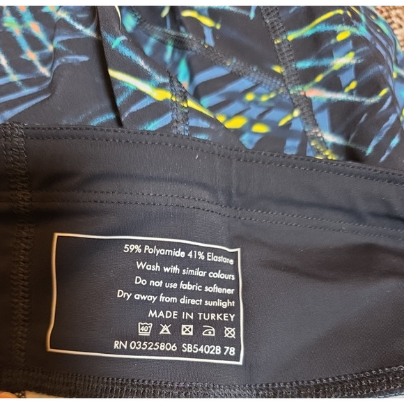 Sweaty Betty Zero Gravity Pocket Leggings Medium 7/8 Black Neon Tropical NWT - Picture 8 of 9